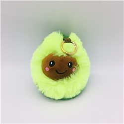Мягкая игрушка брелок Авокадо мохнатый 14 см