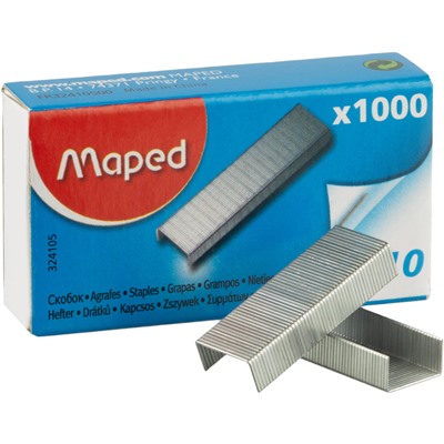 Скобы для степлера 10 Maped оцинкованные 1000 шт./уп, 324105