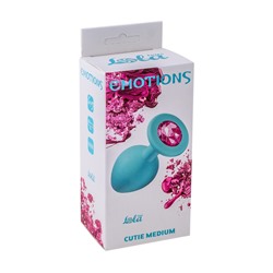 Анальная пробка Emotions Cutie Medium Turquoise pink crystal 4012-03Lola