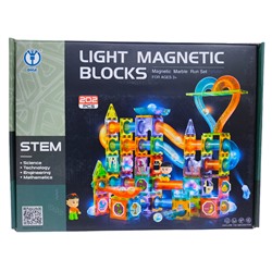 Светящийся магнитный конструктор Light Magnetic Blocks "Большие Горки" с шариками , 202 дет.