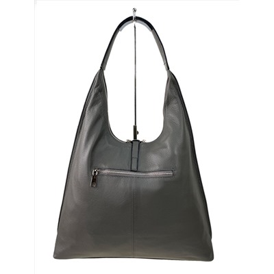 Женская сумка шоппер из натуральной кожи, цвет серый