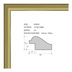 Багет пластиковый 22x13 1710E-108R2 /уп 406м/