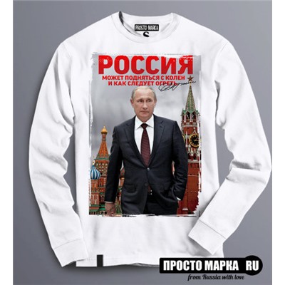 Толстовка Свитшот Россия может подняться с колен!