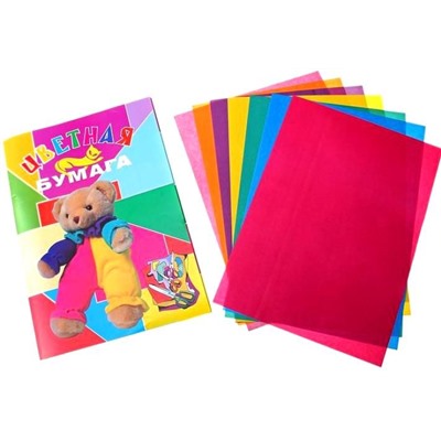 Набор цветной бумаги "Куклы", А4, 10 цветов, 10 листов, расцветка обложки в ассортименте, без возможности выбора