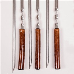 Шампур нерж., (уголок) с деревянной лакиров ручкой "ЭКО" 780(550)х12х1,5 2К-378 арт.2К-378