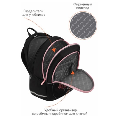 Рюкзак Först F-Cute "Meow" (FT-RS-102404) 37*29*17см, 3 отделения, 2 кармана, анатомическая спинка