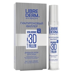 Гиалуроновый Филлер 3D Librederm дневной крем для лица SPF15, 30 мл