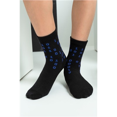 Детские носки стандарт Бинарный код 2 пары Синий