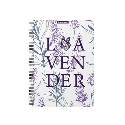 Тетрадь с пласт обл Lavender, А5, 80л, клетка (4 шт)