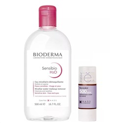 Набор: Bioderma мицеллярная вода Sensibio, 500 мл + Etat Pur сыворотка с ресвератролом, 15 мл