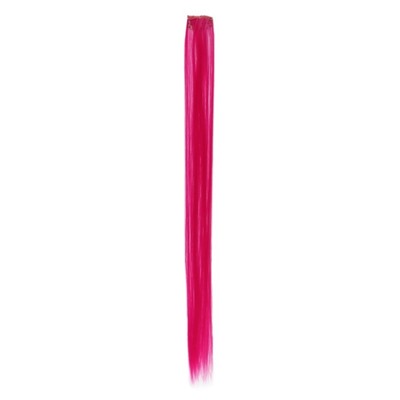 Локон накладной, прямой волос, на заколке, 50 см, 5 гр, цвет розовый