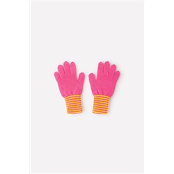 Перчатки  для девочки  КВ 10005/насыщенный коралл,желтый