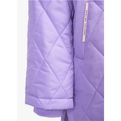 Куртка фиолетовая стеганая с капюшоном