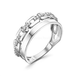 Кольцо из серебра с фианитами родированное 925 пробы 511-10-451р