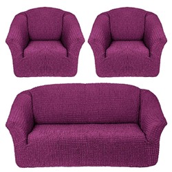 Чехол на 3-х местный диван и два кресла без оборки фиолетовый