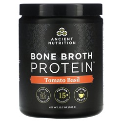 Dr. Axe / Ancient Nutrition, Bone Broth Protein, томатный базилик, 387 г (13,7 унции)