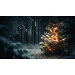 Фотобаннер, 250 × 150 см, с фотопечатью, люверсы шаг 1 м, «Ёлочка в лесу»