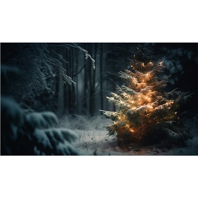 Фотобаннер, 300 × 200 см, с фотопечатью, люверсы шаг 1 м, «Ёлочка в лесу»