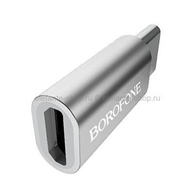 Переходник Type-C - Micro USB (F) Borofone BV4 Silver (UM)