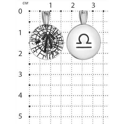 Подвеска кулон знак зодиака Весы серебро с фианитами и покрытием клиар купить 925 пробы п057рч Весы