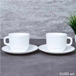 Чайный набор 4 предмета 250 мл белый А / KFB250-12PCS (White) /