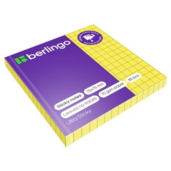 Блок самоклеящийся Berlingo "Ultra Sticky" 75*75мм 80л., в клетку, неоновый, желтый (LSn_39700, )