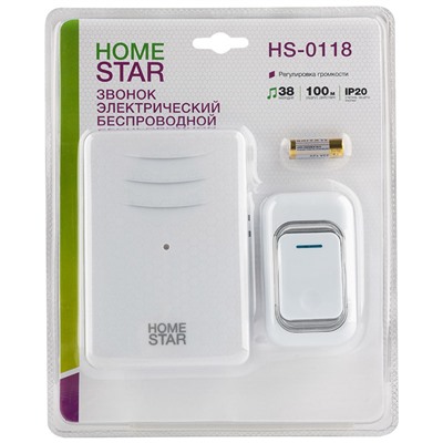 Звонок электрический HomeStar HS-0118 беспроводной
