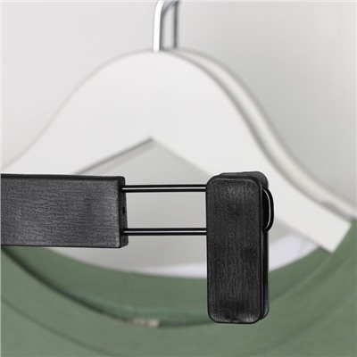Плечики-вешалки для брюк и юбок с зажимами Доляна, 30×17 см, цвет чёрный
