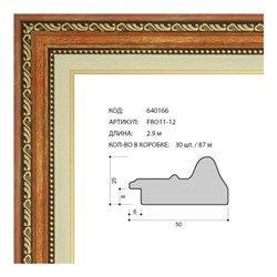 Багет пластиковый 50х25 FR011-12 /уп 87м/