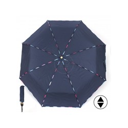 Зонт женский ТриСлона-L 3807 B,  R=58см,  суперавт;  8спиц,  3слож,  полиэстер,  синий 228788
