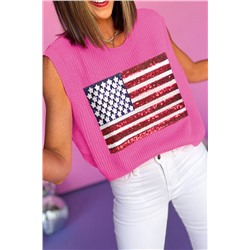 Bonbon Sparkling American Flag Knitted Vest