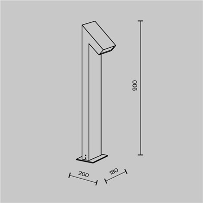 Светильник ландшафтный Outdoor O592FL-L15GF3K, LED, 15 Вт, 180х200х900 мм, 550 Лм, 3000К, 2835, графит