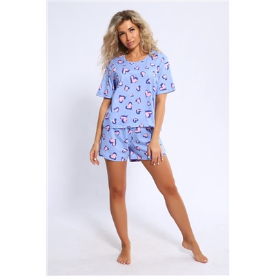 Пижама с шортами 13234 (голубой)