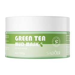 Грязевая маска для лица с экстрактом зеленого чая SADOER Green tea mud mask, 100 гр