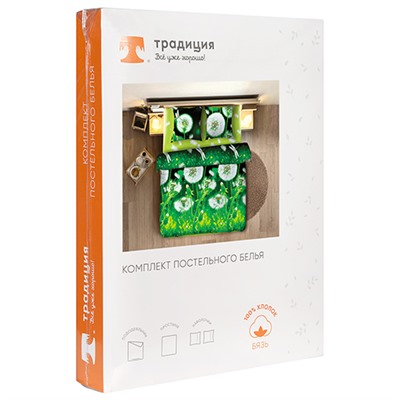 КПБ  Традиция  2,0 спальный, бязь, 100 % хлопок, пл. 125 гр./кв.м.  Одуванчик