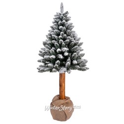 Искусственная елка Pinus заснеженная 140 см с натуральным стволом, ПВХ (Decorland)