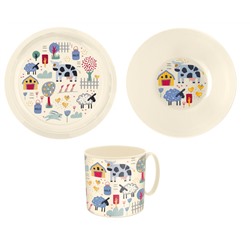 Набор посуды: тарелка с декором D215мм, миска с декором D130мм, кружка 280мл 1659