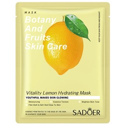 Витаминная маска для лица с экстрактом лимона SADOER Vitality Lemon hedrating Mask, 25 гр