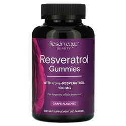 Reserveage Nutrition, Жевательные мармеладки с ресвератролом, со вкусом винограда, 50 мг, 60 жевательных таблеток