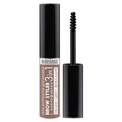 Гель-корректор для бровей Luxvisage Brow Styler, с микрофиброй, 3 в 1, тон 02, 5.5 г