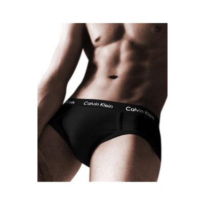 Брифы Calvin Klein 365 черные с черной резинкой A083