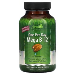 Irwin Naturals, 'B-12 экстра', быстродействующий витамин B12, 60 мягких желатиновых капсул с жидкостью