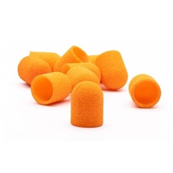 Колпачки для педикюра 13 мм 120 грит оранжевые Topless, 10 шт/уп