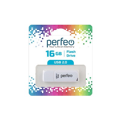 Флеш-диск Perfeo USB 16GB C10 White PF-C10W016