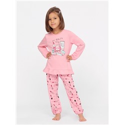 CSKG 50084-27 Комплект для девочки (платье типа "туника", брюки),розовый