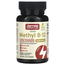 Jarrow Formulas, метил B12, лимон, 1000 мкг, 100 жевательных пастилок