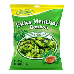 Леденцовая карамель Woogie Euka Menthol (эвкалипт и лимон) 175 гр