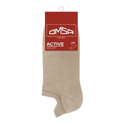 Носки мужские укороченные с фальшпяткой OMSA ACTIVE, размер 36-38, цвет beige