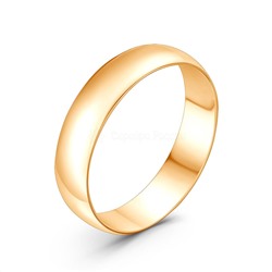 Кольцо из золочёного серебра - Обручальное 925 пробы 1-008пз