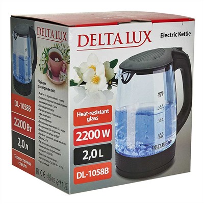 Чайник 2,0л электрический DELTA LUX DL-1058B